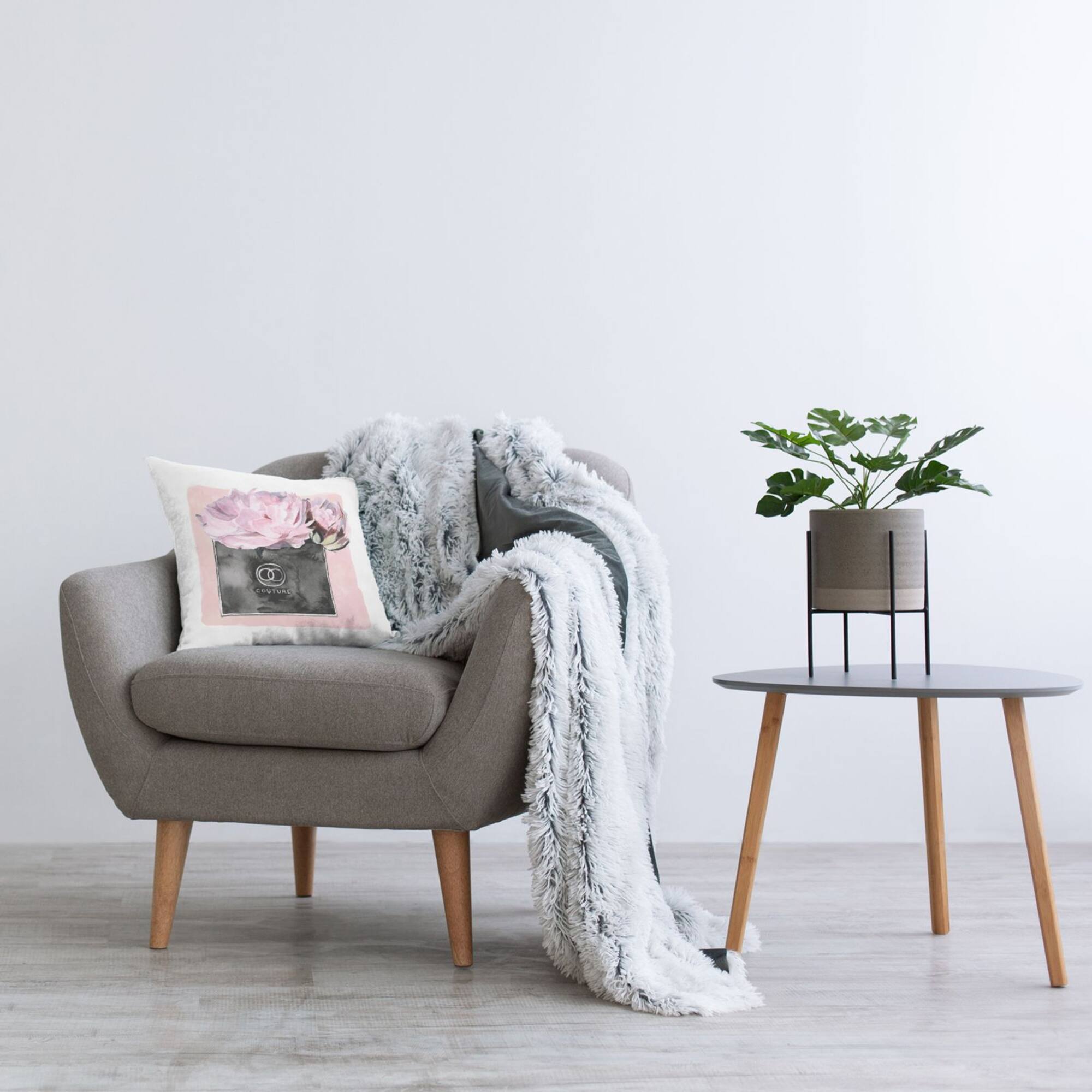 Stupell Industries Pink Glam Couture Perfume Flower Blossoms Throw Pillow, 18" x 18"